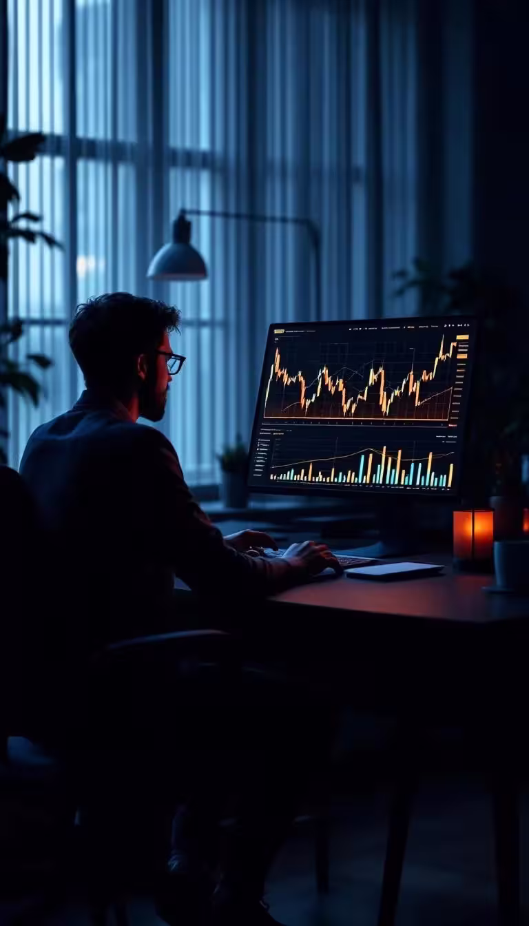Trader at computer